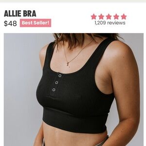 The Little Milk Bar- Allie Black Ribbed Bra